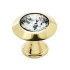 Solid Brass 1 1/4" Knob in Swarovski Crystal/Polished Brass