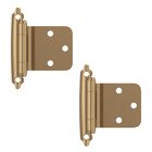 Variable Overlay Self Closing Face Mount Reverse Bevel Cabinet Hinge (Pair) in Champagne Bronze