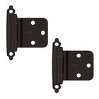Variable Overlay Self Closing Face Mount Reverse Bevel Cabinet Hinge (Pair) in Oil Rubbed Bronze