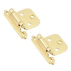 Self Closing Face Mount Variable Overlay Hinge (Pair) in Bright Brass