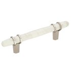 3 3/4" Centers Cabinet Handle in Marble White/Polished Nickel