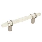 5" Centers Cabinet Handle in Marble White/Polished Nickel