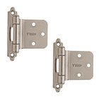 Self-Closing Face Mount, Variable Overlay Reverse Bevel Hinge (Pair) in Polished Chrome
