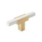 2 5/8" (67mm) Long Knob in Brushed Gold And White