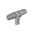 2-1/2" (64 mm) Long Knob in Satin Nickel And Polished Chrome