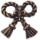 Rope and Tassel Bow Knob - Large in Black with Steel Wash
