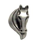 Stallion Horse Head Knob (Left) in Pewter with Copper Wash