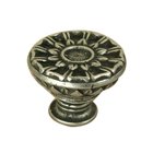 Flat Knob - Large in Pewter with White Wash