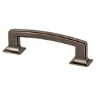3 3/4" Centers Timeless Charm Pull in Weathered Verona Bronze