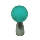 Polyester Sphere Knob in Turquoise Matte with Satin Nickel Base