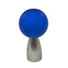 Polyester Sphere Knob in Blue Matte with Satin Nickel Base