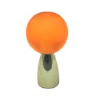 Polyester Sphere Knob in Amber Matte with Polished Brass Base