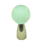Polyester Sphere Knob in Light Green Matte with Polished Brass Base