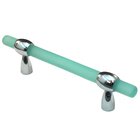 3"- 4" Adjustable Polyester Pull in Turquoise Matte with Polished Chrome Base