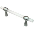 3"- 4" Adjustable Polyester Pull in Clear Matte with Satin Nickel Base