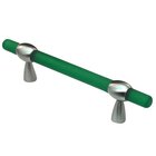 3"- 4" Adjustable Polyester Pull in Green Matte with Satin Nickel Base