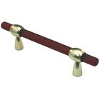 3"- 4" Adjustable Polyester Pull in Red Matte with Polished Brass Base