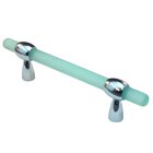 3"- 4" Adjustable Polyester Pull in Light Green Matte with Polished Chrome Base