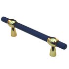 3"- 4" Adjustable Polyester Pull in Cobalt Blue Matte with Polished Brass Base