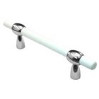 3"- 4" Adjustable Polyester Pull in White Matte with Polished Chrome Base