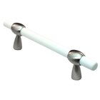 3"- 4" Adjustable Polyester Pull in White Matte with Satin Nickel Base