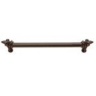 12" Centers 5/8" Thick Smooth Pull With Large Fleur De Lys in Oil Rubbed Bronze