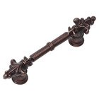 3" Center Pull with Small Fleur De Lys Ends in Oil Rubbed Bronze
