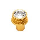 1" Diameter Round Knob in Soft Gold with Vitrail Light Crystal