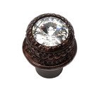 Medium Round Knob with 16mm Rivoli Swarovski Crystal in Oil Rubbed Bronze with Crystal