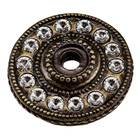 Round Backplate in Antique Brass with Aurora Boreal Crystal