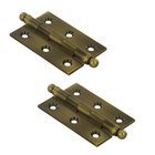 Solid Brass 2 1/2" x 1 11/16" Mortise Cabinet Hinge with Ball Tips (Sold as a Pair) in Antique Brass