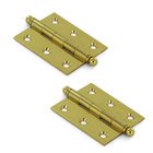 Solid Brass 2 1/2" x 2" Mortise Cabinet Hinge with Ball Tips (Sold as a Pair) in Polished Brass