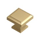 1 3/16" Square Decorative Knob in Brushed Brass