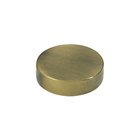 Solid Brass 1" Diameter Round Flat Screw Cover in Antique Brass