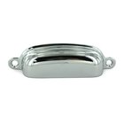 Solid Brass 3 5/8" Centers Front Mounted Shell Cup Pull in Polished Chrome