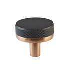 1 1/4" Conical Stem in Satin Copper And Knurled Knob in Flat Black