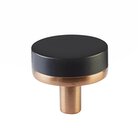 1 1/4" Conical Stem in Satin Copper And Smooth Knob in Flat Black