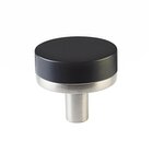 1 1/4" Conical Stem in Satin Nickel And Smooth Knob in Flat Black
