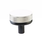 1 1/4" Conical Stem in Flat Black And Knurled Knob in Polished Nickel