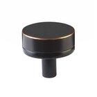 1 1/4" Conical Stem in Flat Black And Smooth Knob in Oil Rubbed Bronze