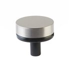 1 1/4" Conical Stem in Flat Black And Smooth Knob in Satin Nickel