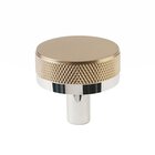 1 1/4" Conical Stem in Polished Chrome And Knurled Knob in Satin Brass