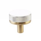 1 1/4" Conical Stem in Satin Brass And Knurled Knob in Polished Nickel