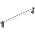 8" Centers Rectangular Stem in Oil Rubbed Bronze And Smooth Bar in Polished Chrome