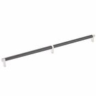 18" Centers Rectangular Stem in Polished Nickel And Smooth Bar in Flat Black