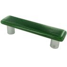 3" Centers Handle in Dark Forest Green with Aluminum base