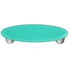 3" Centers Oval Handle in Light Aqua Blue with Aluminum base