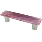 3" Centers Handle in Light Cranberry Swirl with Aluminum base