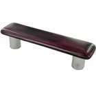 3" Centers Handle in Dark Cranberry Swirl with Aluminum base