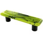 3" Centers Handle in Black & Spring Green with Aluminum base